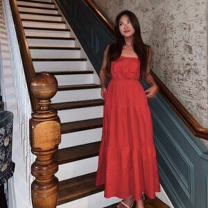 Love Bonito - Kalita Padded Tie Back Dress - RED